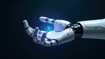 Futuristic robotic arm with glowing light