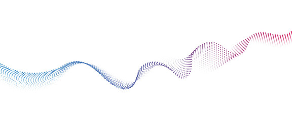 Flowing Dot Wave halftone gradient pattern on transparent background	
