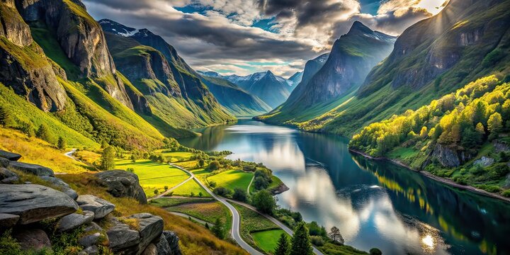 Lysebotn Norway Urban Exploration Landscape Photography AI Art