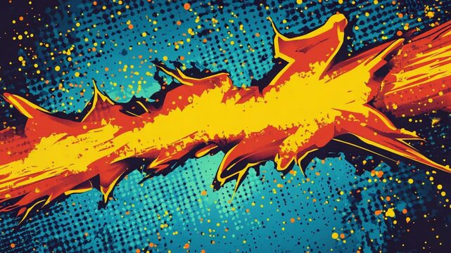 Dynamic burst vector background with halftone and paint splatter effect design element