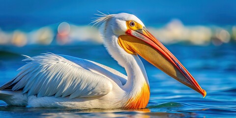 Fototapeta premium Majestic Pelican with Catch - Ocean Landscape AI Art