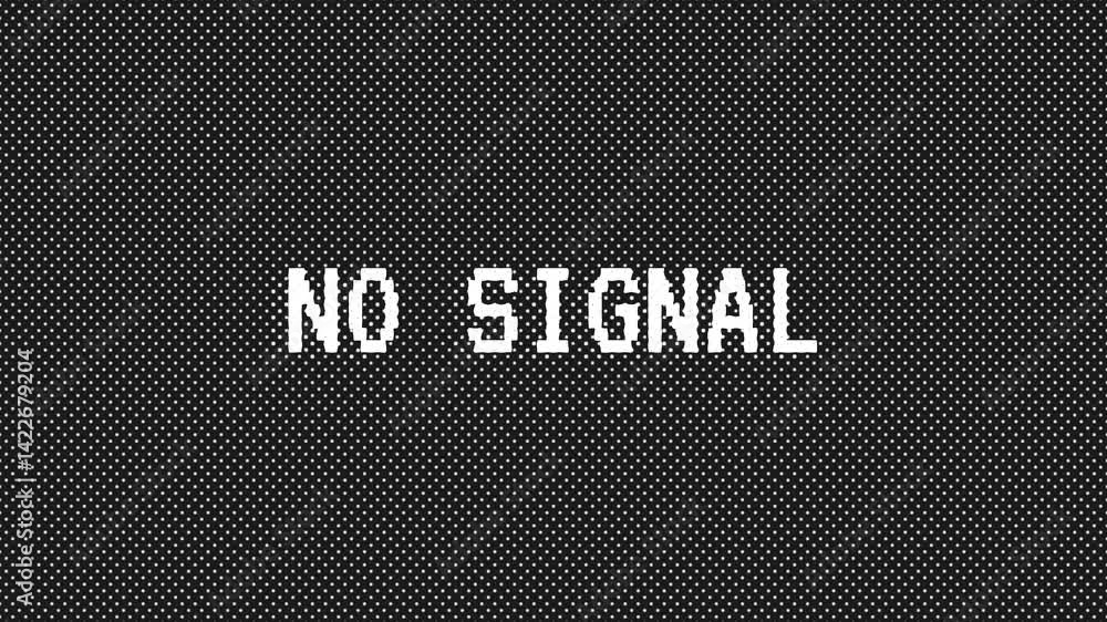 Poster no signal text animation with glitches and distortion effects