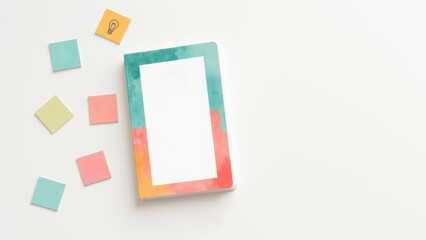 Vibrant planner pages showcase minimalist workspace digital art clean design