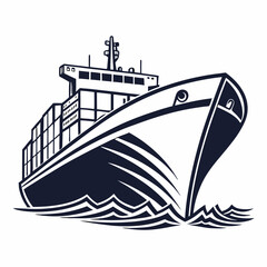 cargo ship vector illustration