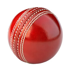 3d red cricket ball on white background png