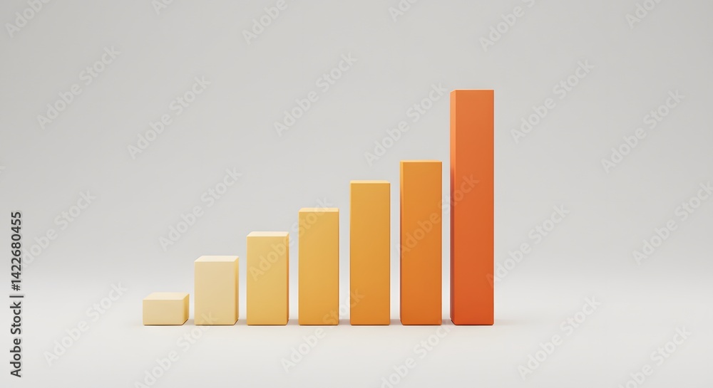 Poster ascending bar graph: illustrating growth and progress with a gradient color palette