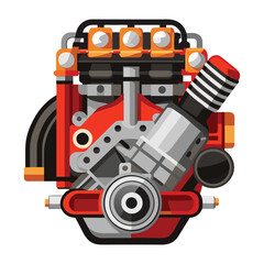Fototapeta premium Car engine shilhotee vector isolated on white background