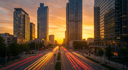 Naklejka premium traffic at night