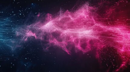 Obraz premium Cosmic energy streams intertwining in a nebula-like structure.