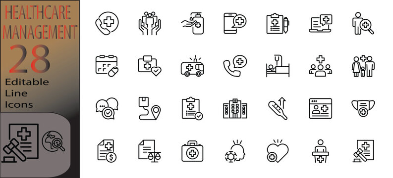 healthcare management icon set cannot be edited already expanded and merged