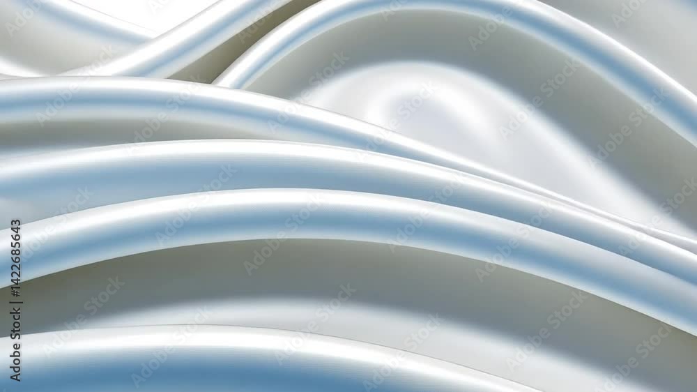 Poster elegant and serene smooth white fabric flowing waves and soft curves create tranquil atmosphere with