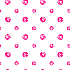 Valentine seamless pattern with swirl candy. Cute hand drawn wavy swirl candy isolated on white background. Doodle swirl candy design for Easter and sweets. Striped, twirl sweet wrapping paper