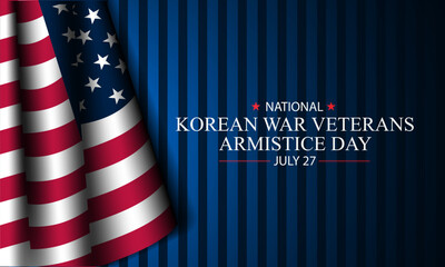 National Korean War Veterans Armistice Day July 27 Background vector Illustration