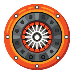 Car clutch shilhotee vector isolated on white background
