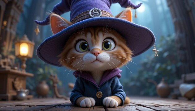 cat wizard. Generative AI