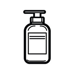 Obraz premium Dispenser Bottle Icon Simple, Black Outline Liquid Container On Transparent Background