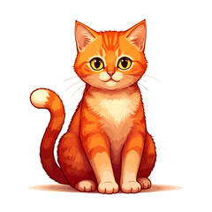 Adorable Ginger Kitten in Profile View with Detailed Fur