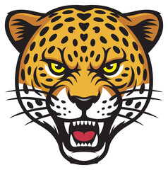 Fototapeta premium Leopard Cheetah Mascot Sport Jungle Animal Logo Graphic Silhouette Shape Clipart Digital Art Illustration