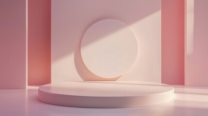 Minimalist Studio Background with Circular Shape and Soft Lighting