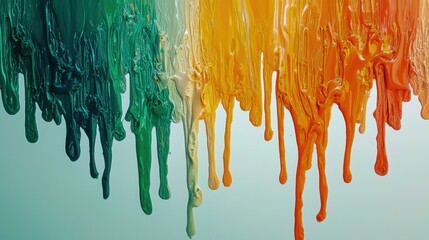 Colorful Dripping Paint Abstract Background with Bright Hues and Texture