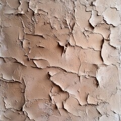 Textured plaster wall with peeling layers and warm earthy tones