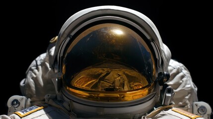 Fototapeta premium Close-up of astronaut helmet in space