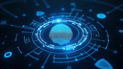 Fototapeta premium Abstract blue circle digital design