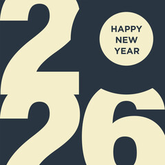 2026 Happy New Year Text Design.