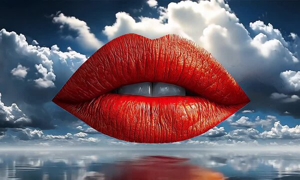 red lips in the sky, clouds
