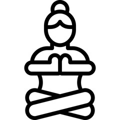 meditate icon illustration design with outline
