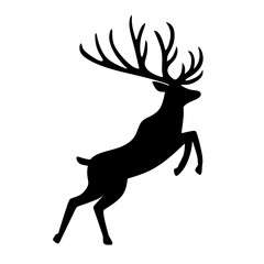 silhouette of jumping deer. deer silhouette vector illustration