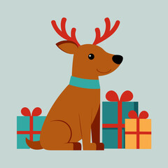 reindeer with gift boxes