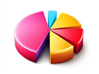 Obraz premium Colorful 3D pie chart infographic.