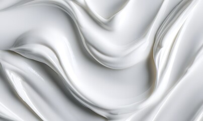 Fototapeta premium White lotion beauty skincare cream texture, generation AI 