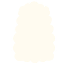 Cute abstract beige shape with bubbly scalloped edges on white background. Perfect for playful templates, pastel designs, creative frames, or aesthetic visual content layouts.