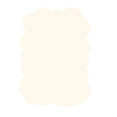 Scallop-edged beige abstract shape with smooth curves on black background. Ideal for modern mockups, creative templates, playful designs, or minimalist digital layouts.