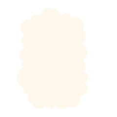 Cute abstract beige shape with bubbly scalloped edges on white background. Perfect for playful templates, pastel designs, creative frames, or aesthetic visual content layouts.