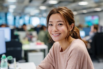 Natural&nbsp;Smile&nbsp;of&nbsp;Businesswoman&nbsp;in&nbsp;Office
