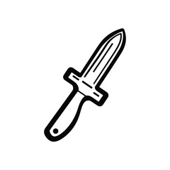 Fototapeta premium Simple Black Dagger Outline on Transparent Background Minimalist Design, Weapon