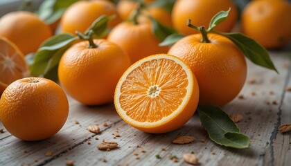 tangerines on a wooden table