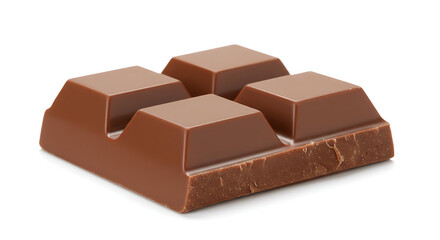 Milk Chocolate Piece isolated on white background
