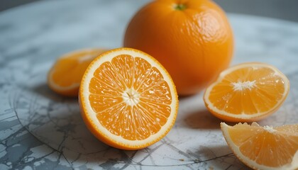 orange on a wooden table