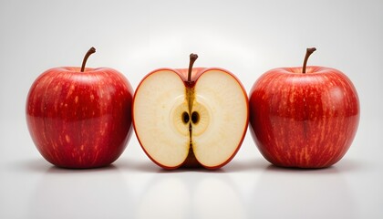 red apple on white background