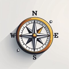 compass character on plain white background illustration icon logo concept 