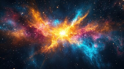 Fototapeta premium Celestial symphony a vibrant exploration of cosmic nebulas and stardust showcasing the beauty and mystery of expansive universe
