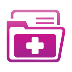 A medical file with cross icon