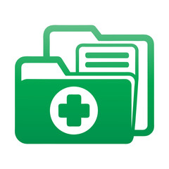 A medical file with cross icon