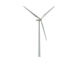 White wind turbine generator png on transparent background