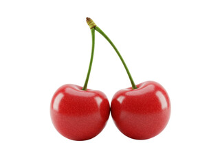 Fresh red cherry fruits png on transparent background