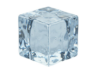 Obraz premium Clear ice cube square png on transparent background
